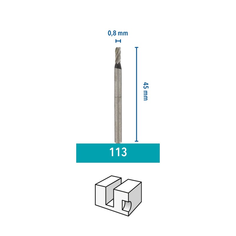Dremel 113 Engraving Cutting Bit Multipack - 3x Long Cylindrical-shaped