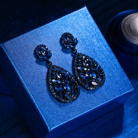 EleQueen Women's Austrain Crystal Bohemia Wedding Bridal Teardrop Pierced Dangle Earrings