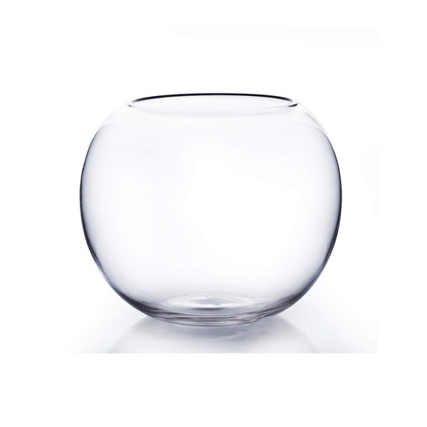 WGV Bowl Glass Vase, Diameter 10", Height 8", Open Width 6", (Multiple Sizes Choices) Clear Bubble Planter Terrarium Fish Bowl for Wedding Event Home Decor, 1 Piece (VBW0010)
