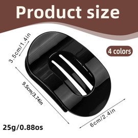 4 PCS Flat Hair Clips for Women, Curved Design Lay Flat Hair Clips, Matte Strong Hold Hair Claw Clip for Thin Thick Hair, Duck Bill Hair Clip for Women & Girls