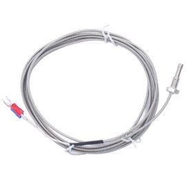 Termopar a Tierra Tipo J a Prueba de Agua - Sonda de Sensor de Temperatura para Controlador de Temperatura PID Rosca de Tubería de Acero Inoxidable 0-750 ℃ ​​con Cable de Protección de Plomo Aislante