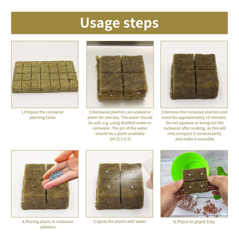 Klaimbmo Rockwool Cube, Rock Wool Cultivation Cube, Rock Wool Hydroponics,