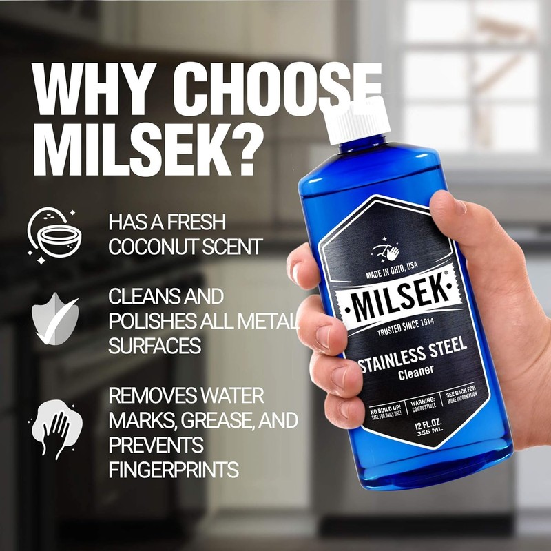 Milsek Stainless Steel Cleaner - Multipurpose Cleaning Supplies for Home
