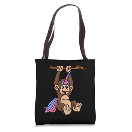 Monkey Zoo Animals Colorful Rainbow Myth Fairytale Unicorn Tote Bag