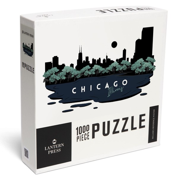 Lantern Press 1000 Piece Jigsaw Puzzle, Chicago, Illinois, Vector City