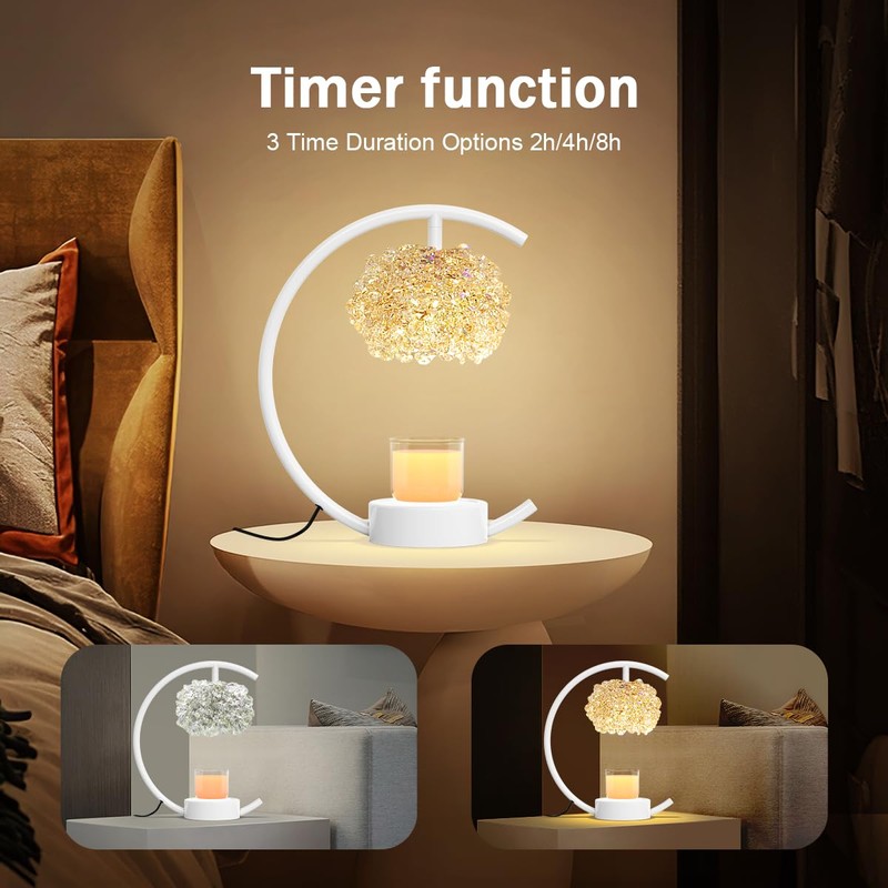 Yeuslor White Candle Warmer Lamp for Jar Candles with Adjustable
