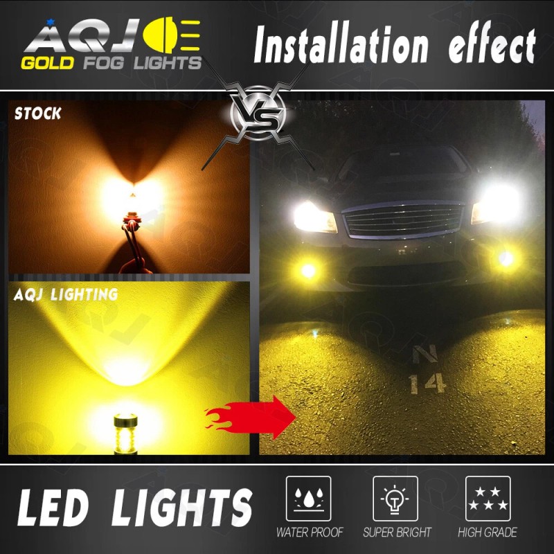 AuureLamp 9006 HB4 LED Fog Light Bulbs 4500K Golden For