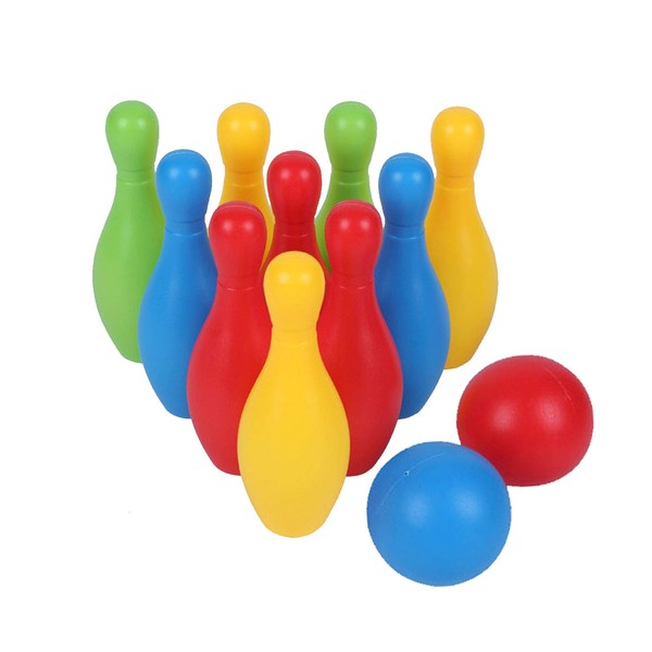 HOMNIVE Bowling Toys - 10pcs Funny Plastics Outdoor Indoor Bowling Set - Educational Toys Sport Family Games for Ages 2 3 4 5 6 Years Old Toddler Kids Boys Girls