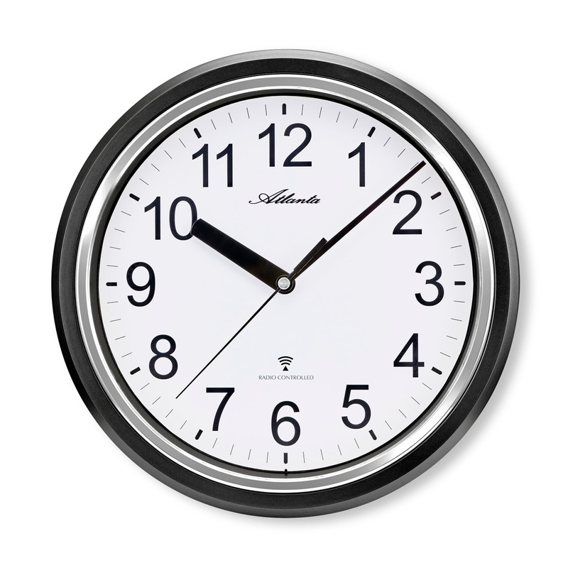 Atlanta Radio Wall Clock Modern Round 28 cm Large Arabic