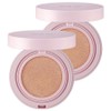 The Saem True Fit Fixer Cushion Foundation 15g, 21 Oat, 2 pcs / 더샘 트루 핏 픽서 쿠션 파운데이션 15g, 21 오트, 2개