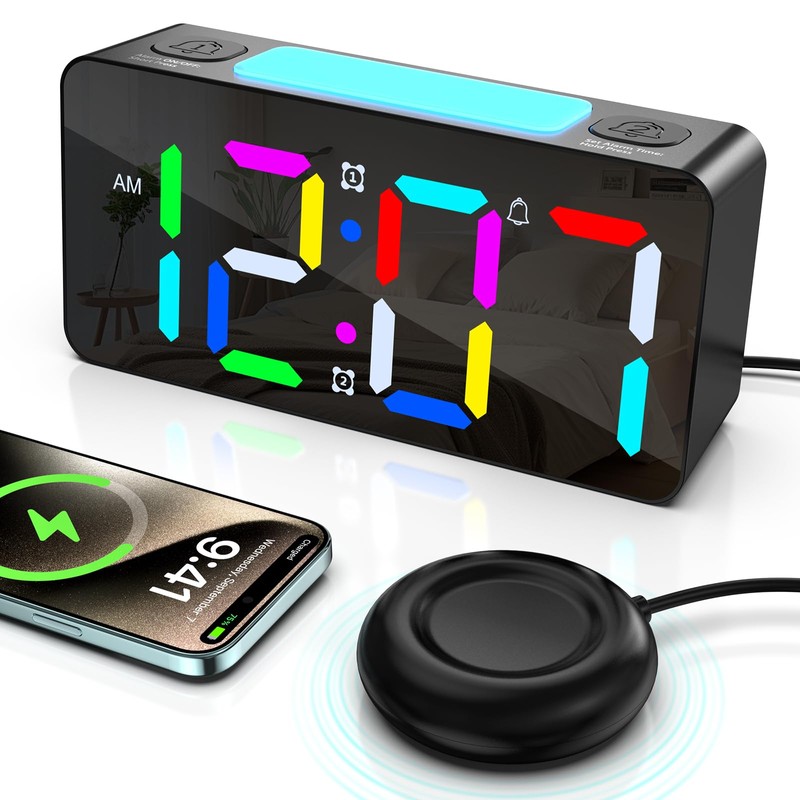 RGB Extra Loud Alarm Clock for Heavy Sleeper Hearing Impaired