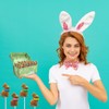 Fruidles Easter Bunny Lollipops Suckers, Colorful Easter Eggs, Fat-Free -