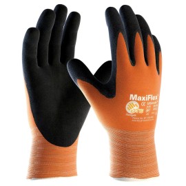 PIP 34-8014 MaxiFlex Ultimate HI VIS Micro Foam Nitrile Grip WORK GLOVES 6 PR - XLarge