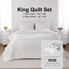 King Quilt Set – 104"x90" Soft Washed 3-Layer Lightweight Bedspread