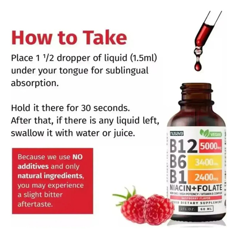 Nusava - 2x Nusava Vitamina B12,b6 Y B1 Gotas Líquidas