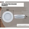 DOJA Barcelona Inlet Handle, White, Round, Diameter 40.5 x 10
