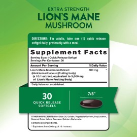 Nature's Truth Lions Mane Extract 3000mg | 30 Softgels | Extra Strength | by Nature's Truth
