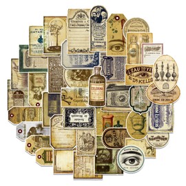 Prstincol 120 Pcs Vintage Apothecary Potion Label Stickers for Journaling, Dark Aesthetic Scrapbook Supplies Ephemera for Junk Journal Bullet Journal DIY Crafts Album Collage