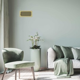 Polished Brass Plated Steel Rockwell Register for Floor/Wall Use - 6" x 14"