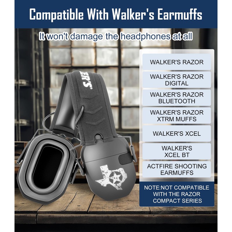 Upgraded Gel Ear Pads for Walker's Razor Earmuffs, Comfortable and