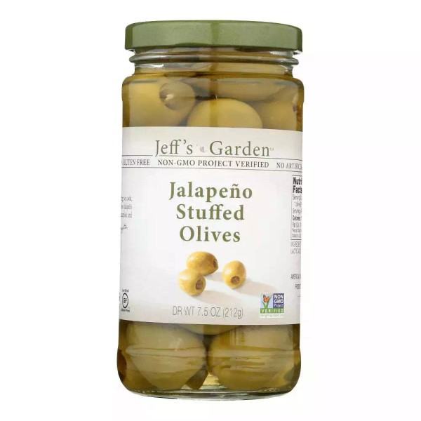 Jeff`s Garden Jeff's Naturals Jalapeno Stuffed Olives Jalapeno Stuffed Olives
