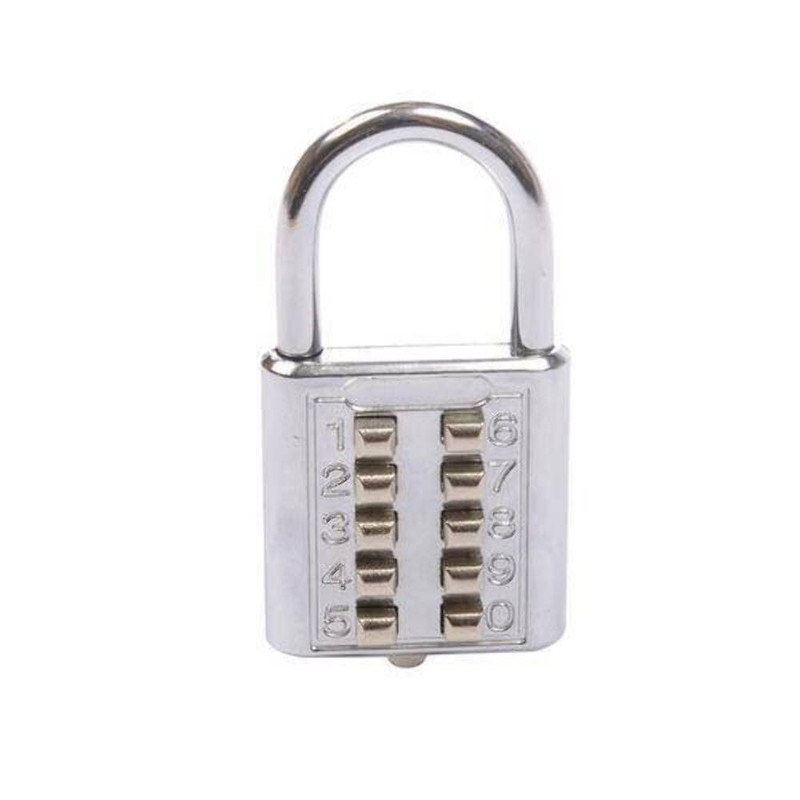 Silverline 960640 Digital Combination Padlock 10-Digit 38 mm, Silver