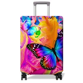 PtRug Travel Luggage Cover Suitcase Protector Fits 18-32 Inch Wheel Covers PatternedTravel Related Items Flower Luggage Protector Elastic L