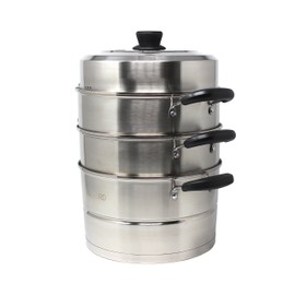 CONCORD 3 Tier Premium Stainless Steel Steamer Set (32 CM)