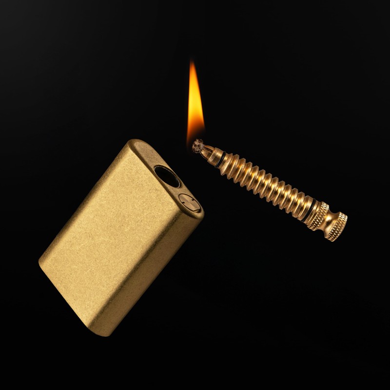 Throne Permanent Match Lighter Refillable – Cool Vintage Trench, Pipe