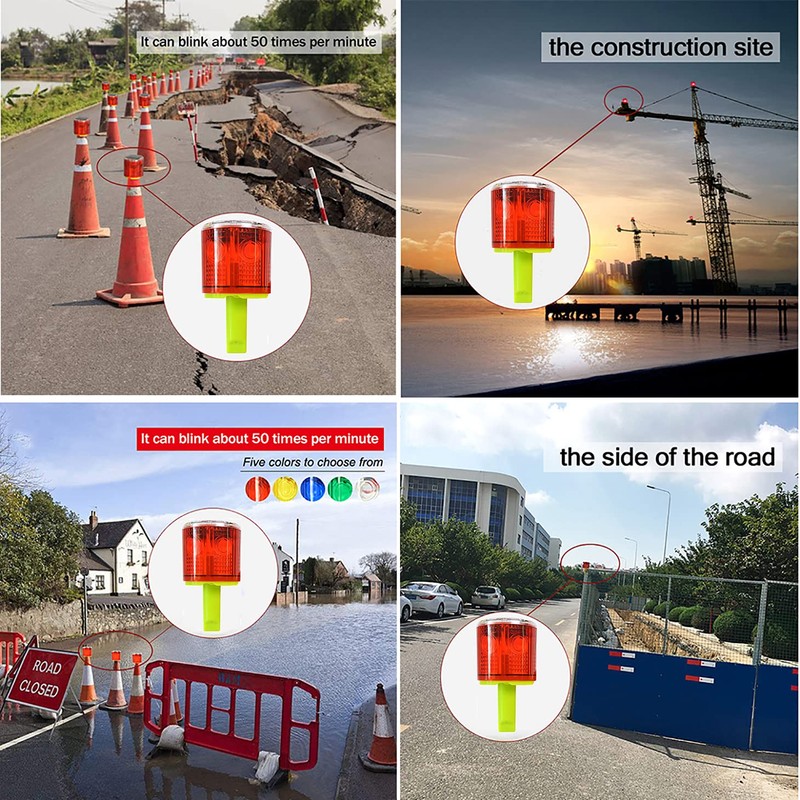 Solar Strobe Warning Light: IP54 Waterproof Flashing Safety Light High