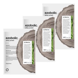 EZOBOLIC Whey Protein, Individual Packaging, 3 Bags, Tried Uji Matcha Flavor, Protein 0.9 oz (25.5 g) Per Serving, EZOBOLIC Protein Specialty Store from Hokkaido, Made in Japan