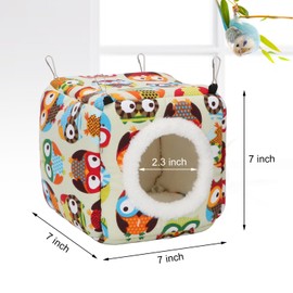 Hypeety Bird Hammock Nest House Parakeet Toys Hanging Warm Bird Nest for Parrot Hamster Small Animal Hanging Bed Bird Cage Accessories (M, Yellow)