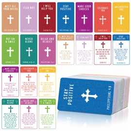 Moinchore 200 Pcs Prayer Cards Bible Verse Pocket Prayer Cards Religious Christian Mini Scripture Pocket Holy Postcards Vbs Inspirational Bible Verses Gifts for Sunday School Ministering Tool