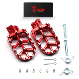 MZS Motorcycle Front Foot Pegs, Motocross Footpeg MX Footrest Rest Pedal Accessories CNC Red Compatible with GROM MSX125 2014-2025 / Monkey 2019-2025 / Dax 125 2025
