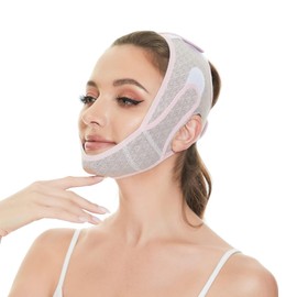 Phyxiul Small Face Belt, Facial Adjustable, Breathable, High Elasticity, Face Line Band, Anti-Wrinkles, Chin Lift, Beauty Tool, Unisex