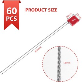 Flintronic 50 x PLOMBEN, Plastic Safety Seals, Plastic Cable Tie Tags with Numbered, Cable Tie Tags Colourful, Logistics Transport Tags for Suitcase, Travel Luggage, Clothing, Shoes (Red)