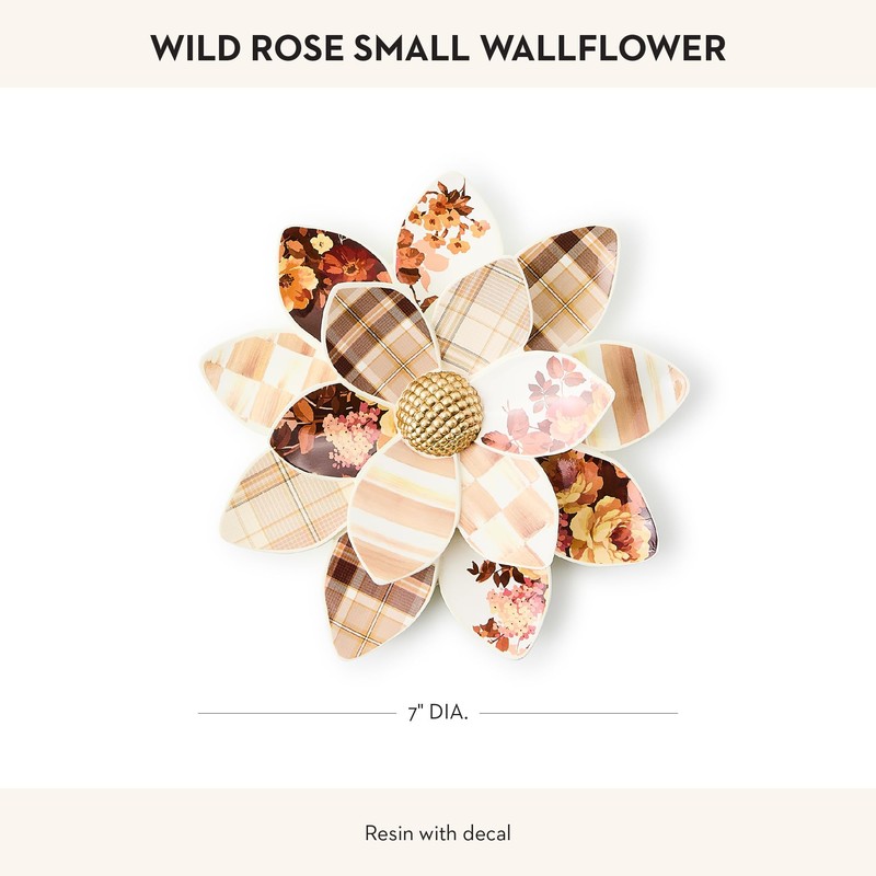 MACKENZIE-CHILDS Wallflower, Hanging Floral Wall Decor, Small, Wild Rose
