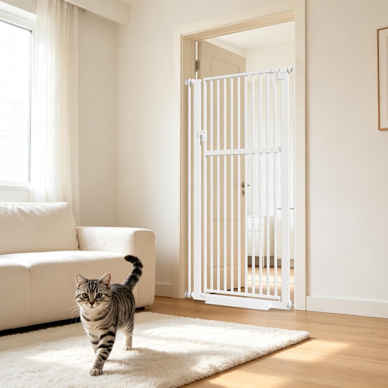 56"Extra Tall Pet Gate, 29.5-33.5"Wide, Auto Close Gate for Dog/Cat,