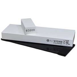 ALTSTONE Whetstone Sharpening stone finishing very fine grit 5000 w/Nagura, 7.1" x 2.4" x 0.8" (Pro Power. Perfectly Compact for home use), Made in Japan (#5000)