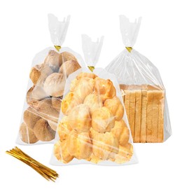 100 Pack Cellophane Treat Bags, 6x10inch Plastic Gift Bag Clear Cookie Treat Bags for Gift Wrapping, Packaging Candies, Dessert, Bakery, Party Favors