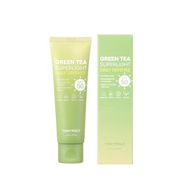 TONYMOLY Protector Solar Coreano de Té Verde SPF 50 – Protector solar para rostro de amplio espectro sin grasa con Niacinamida, Pantenol y Ácido Hialu
