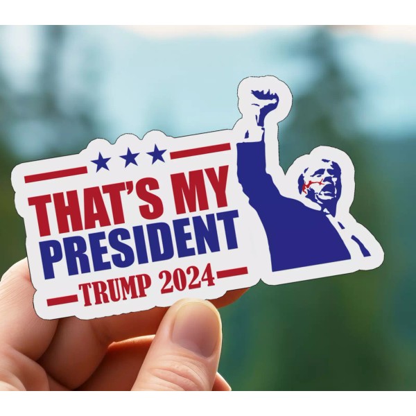 NEW - TRUMP 2024 Attempted Assassination - Glossy Vinyl Sticker