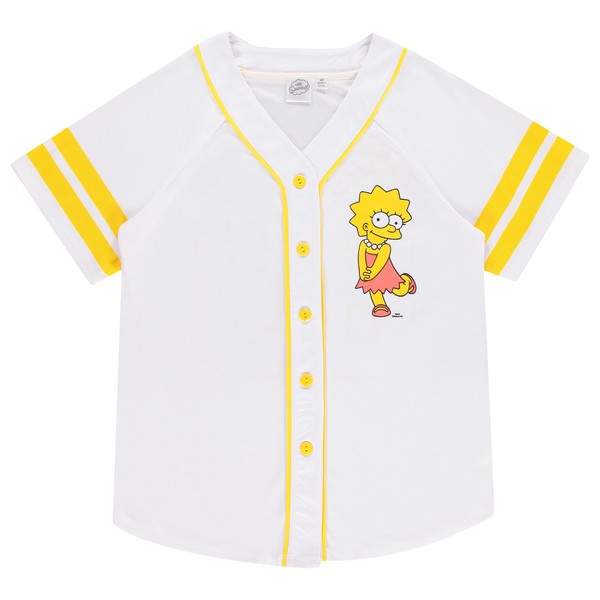 The Simpsons Ladies Baseball Jersey - Lisa, Krusty, Bart and