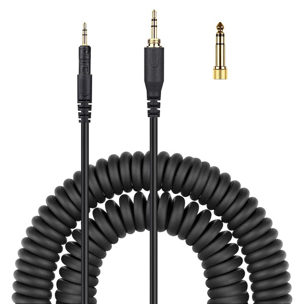 Fezzlo M50x Cable Coiled AUX Cord Compatible with Audio-Technica ATH-M40x
