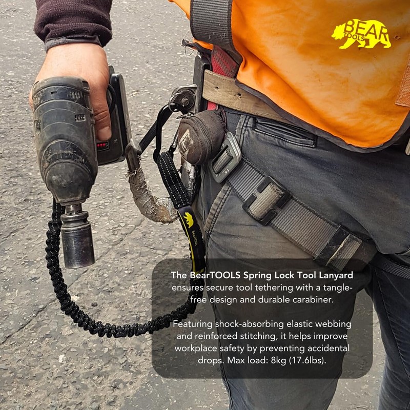 BearTOOLS Tool Lanyard with Standard Spring Carabiner and Adjustable Loop