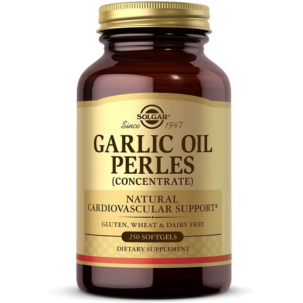 Solgar Garlic Oil Perles, 250 Softgels - Natural Cardiovascular Support - High-Quality Garlic Oil Concentrate, Reduced Odor - Gluten Free, Dairy Free - 250 Servings