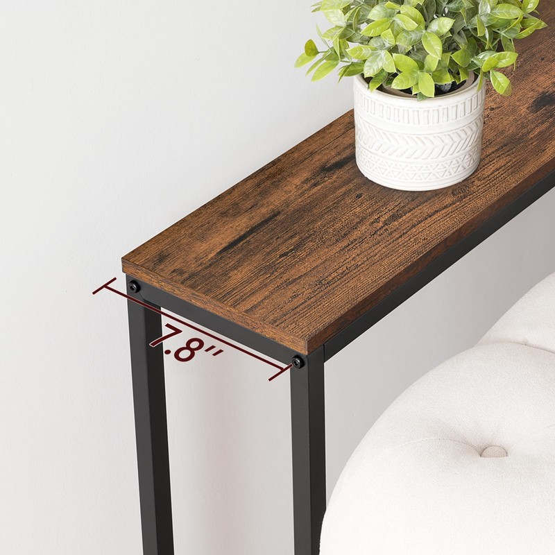 MAHANCRIS 78.7" Console Table with Power Outlet, Narrow Sofa Table,