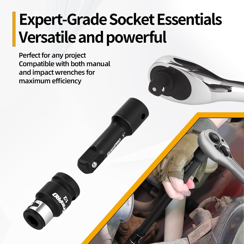 GRENPRO Impact Socket Extension Set 19-Piece 50BV30, Socket Extension Bar,