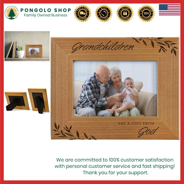 Unbranded Polished 4x6 Engraved Wood Frame with Dual Display -