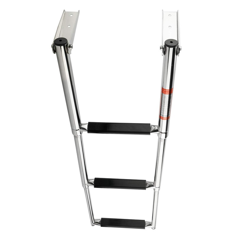 Amarine Made 3 Step Stainless Steel Telescoping Marine Boat Ladder